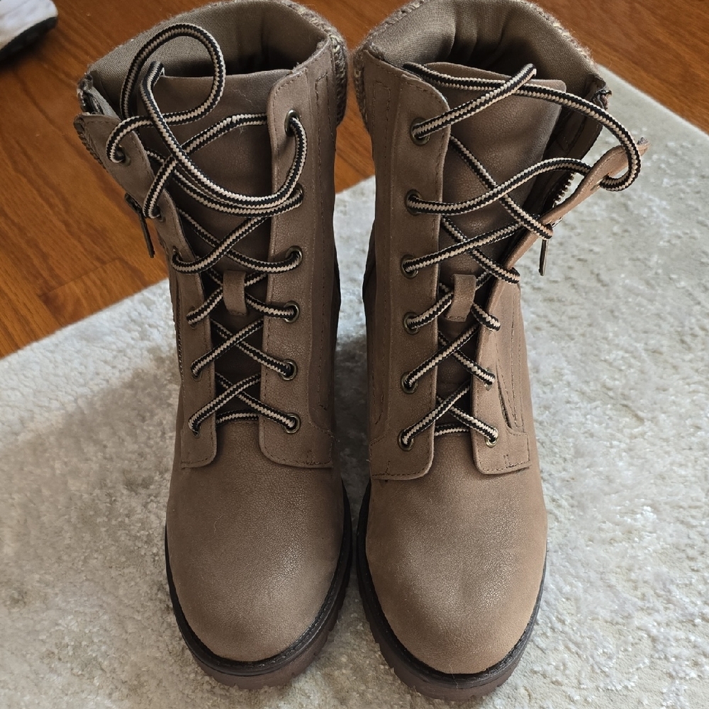 MIA Brown Lace-Up Combat Boots